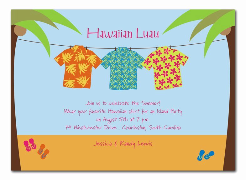 Hawaiian themed Invitation Templates Free Elegant Aloha Shirt Invitations