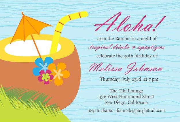 Hawaiian themed Invitation Templates Free Fresh Luau Birthday Party Invitation Wording – Bagvania Free