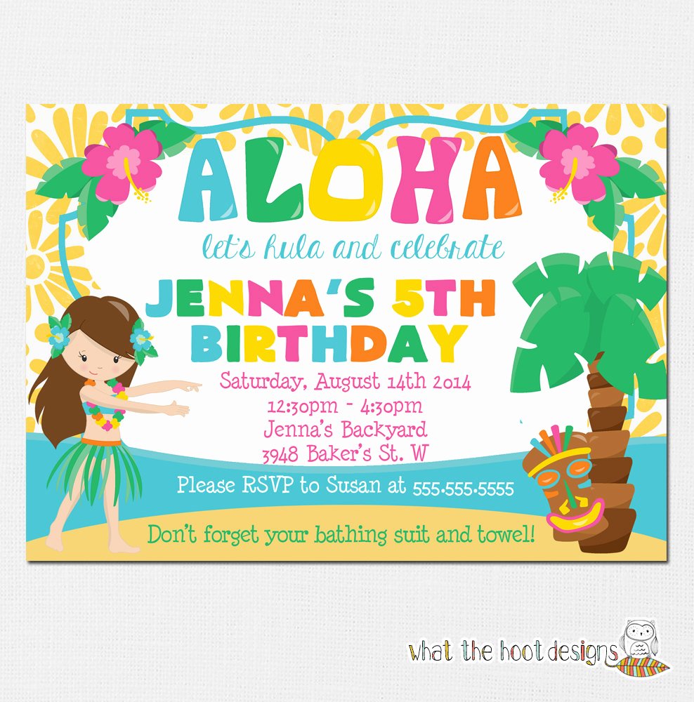 Hawaiian themed Invitation Templates Free Inspirational Luau Invitation Luau Birthday Party Luau Pool Party