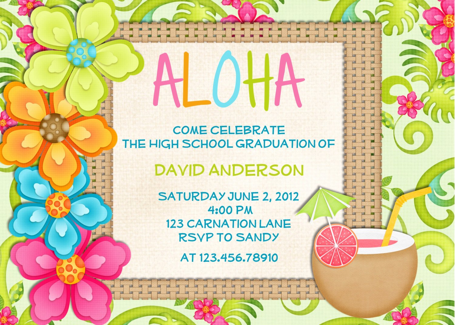 Hawaiian themed Invitation Templates Free New 20 Luau Birthday Invitations Designs