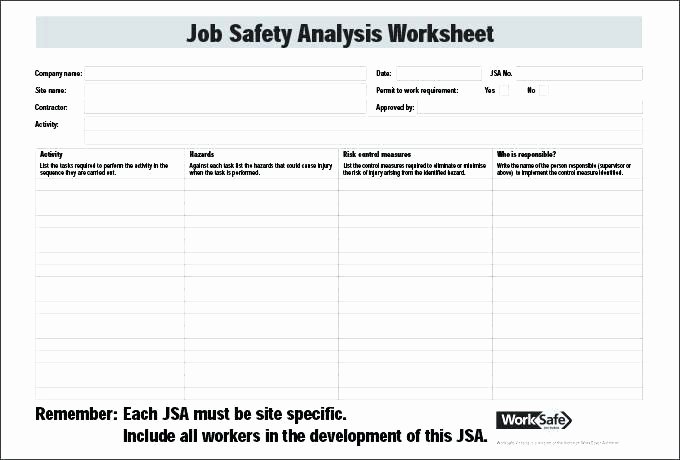 Hazard Analysis form Awesome Example Job Hazard Analysis form