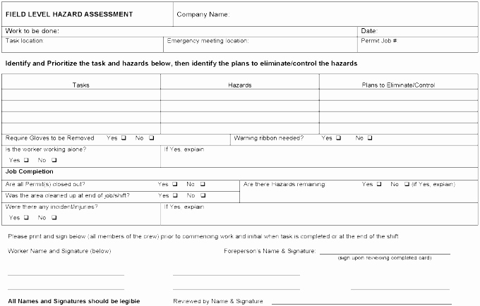 Hazard Analysis form Beautiful 17 Of Ppe Oilfield Program Template