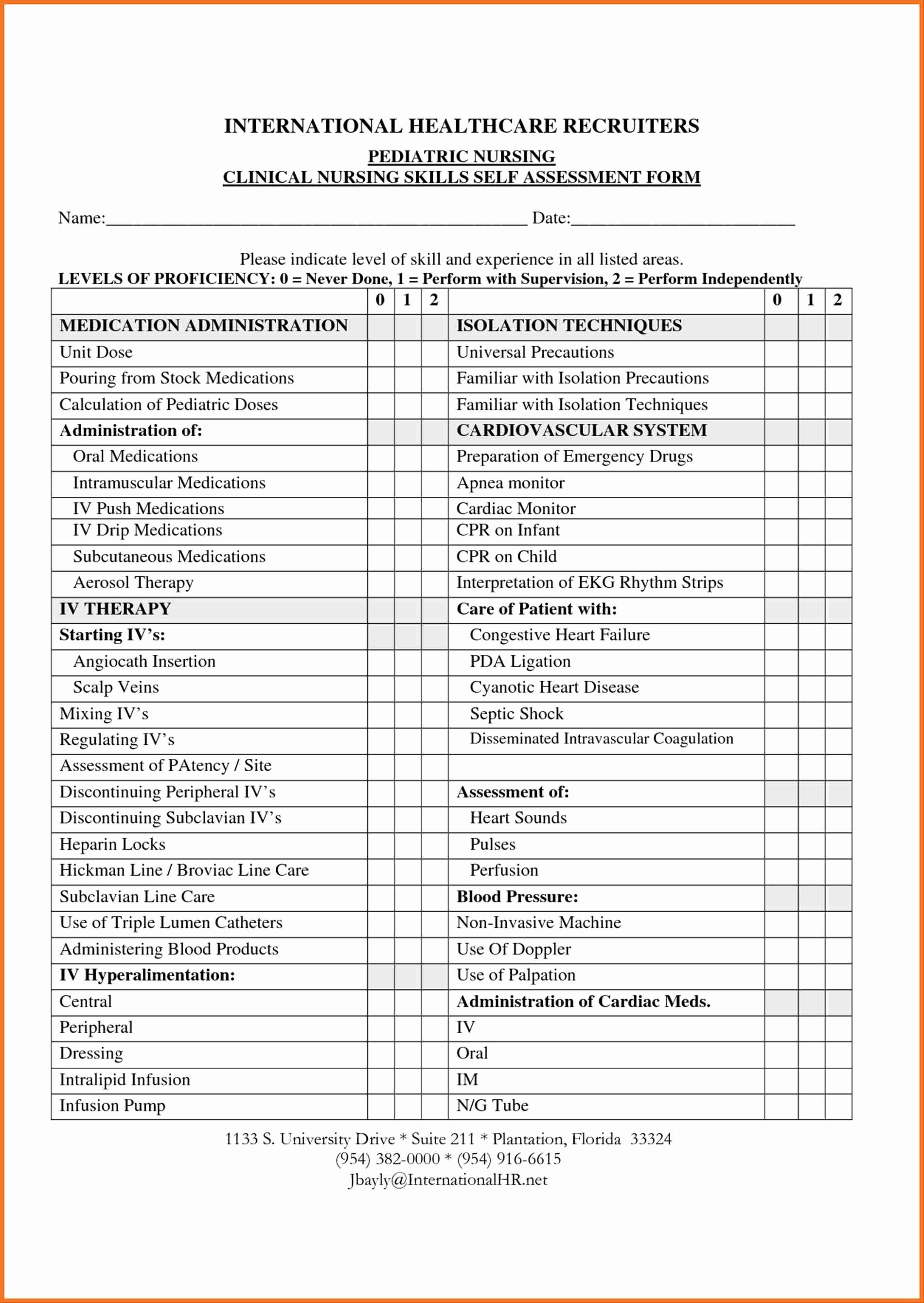 Head to toe assessment Template Awesome Nursing assessment Template