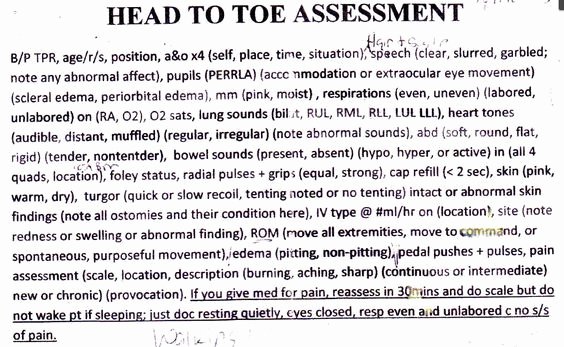 Head to toe assessment Template Fresh 17 Best Ideas About Nursing Documentation On Pinterest