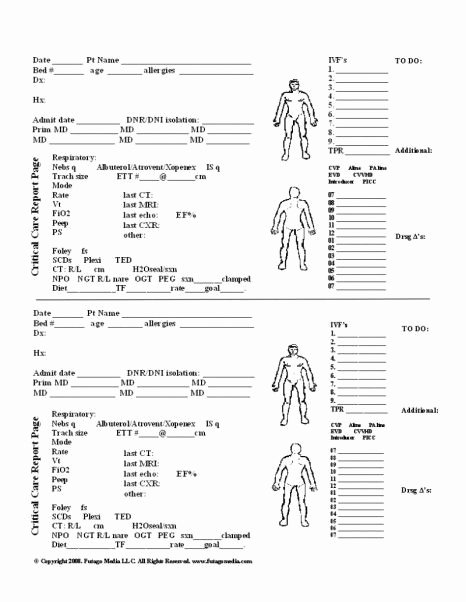 Head to toe assessment Template Lovely Nursing Report Sheets Nursing