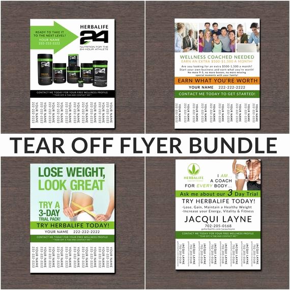 Herbalife Flyer Template Inspirational Herbalife Tear F Flyer Bundle by Wackyjacquisdesigns On Etsy