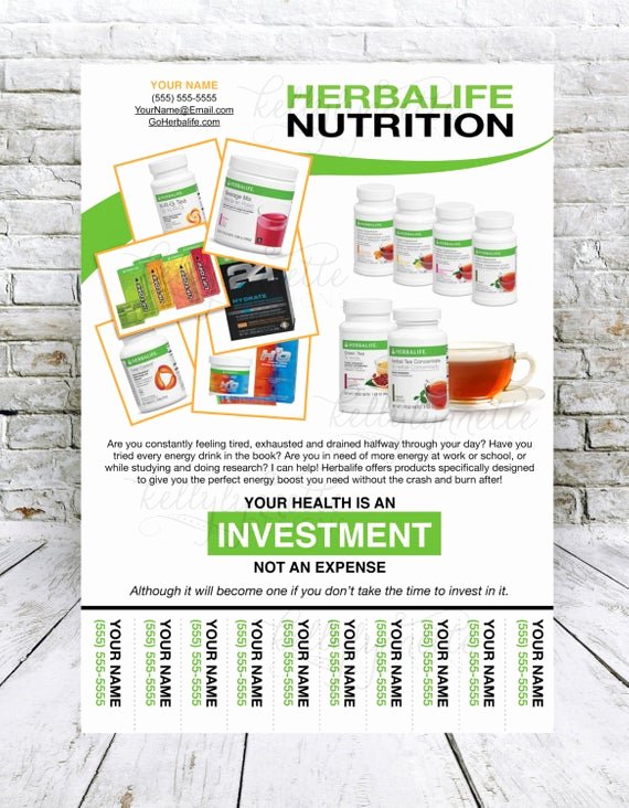 Herbalife Flyer Templates Luxury Custom Print Ready Herbalife Energy Products Contact Flyer