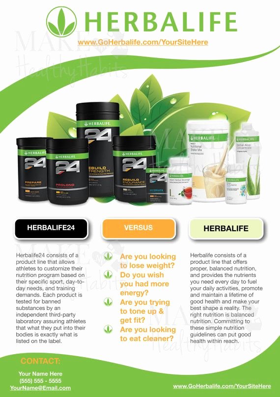Herbalife Flyers Template Awesome Custom Print Ready Herbalife Contact Flyer by
