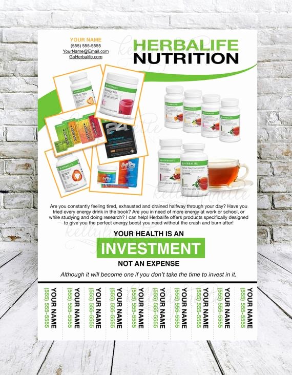 Herbalife Flyers Template Inspirational Custom Print Ready Herbalife Energy Products Contact Flyer