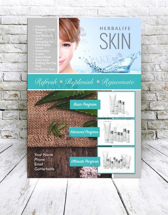 Herbalife Flyers Template Lovely Custom Print Ready Herbalife Skin Flyer by