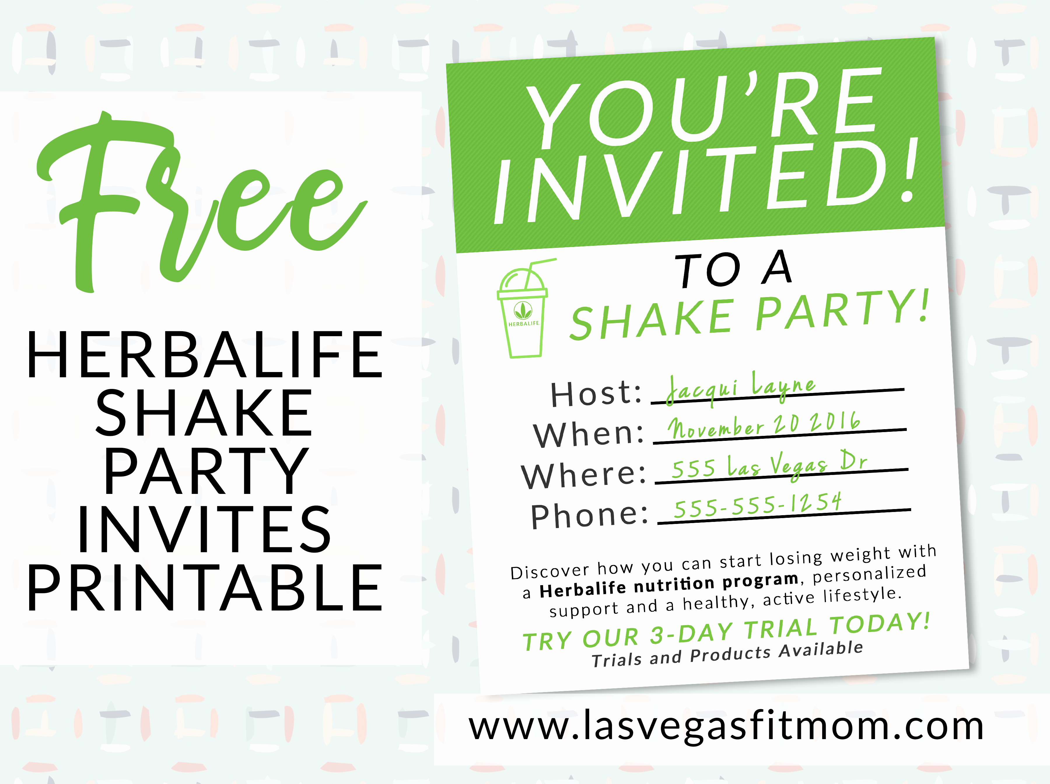 Herbalife Shake Party Luxury Herbalife Shake Party Invites – Free Printable – Las Vegas