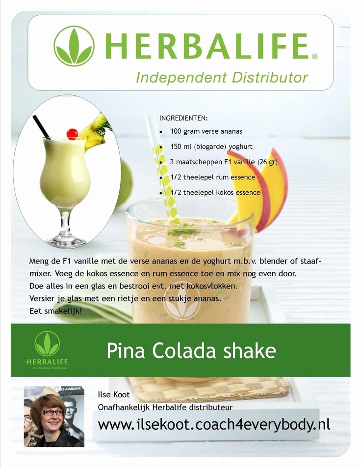 Herbalife Shake Party Luxury Pina Colada Shake Herbalife