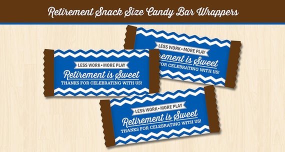 Hershey Bar Wrapper Dimensions Lovely Retirement Snack Size Candy Bar Wrapper Printable Digital
