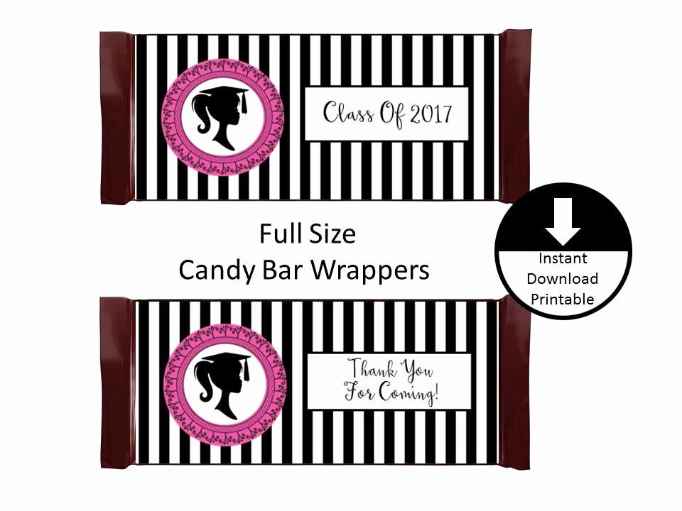 Hershey Bar Wrapper Dimensions Unique Girl Graduation Candy Bar Wrapper Full Size Graduation Party