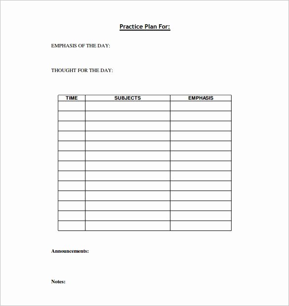 High School Football Practice Schedule Template New Basketball Practice Plan Template 3 Free Word Pdf