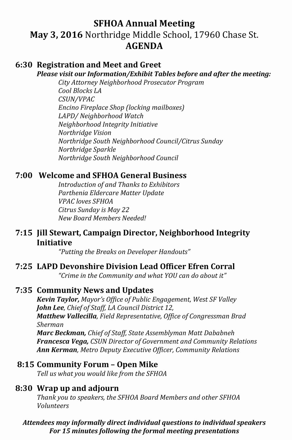 Hoa Board Meeting Minutes Template Beautiful Sherwood forest Hoa Annual Meeting May 3 2016