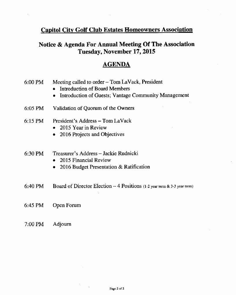 Hoa Board Meeting Minutes Template New the 2015 Annual Ccgce Hoa Meeting In Lacey Wa