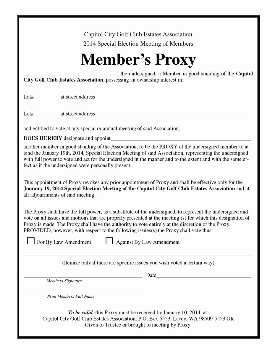 Hoa Proxy Vote form Template Lovely Botox Letter Medical Necessity Template Examples