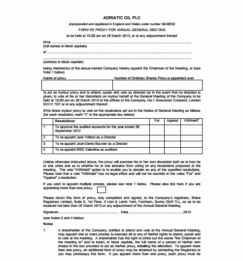 Hoa Proxy Vote form Template Unique Proxy Vote Template Invitation Template