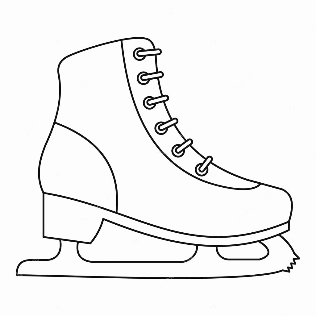 Hockey Skate Template Free Printable Beautiful Schlittschuh Symbol Umriss Stil — Stockvektor