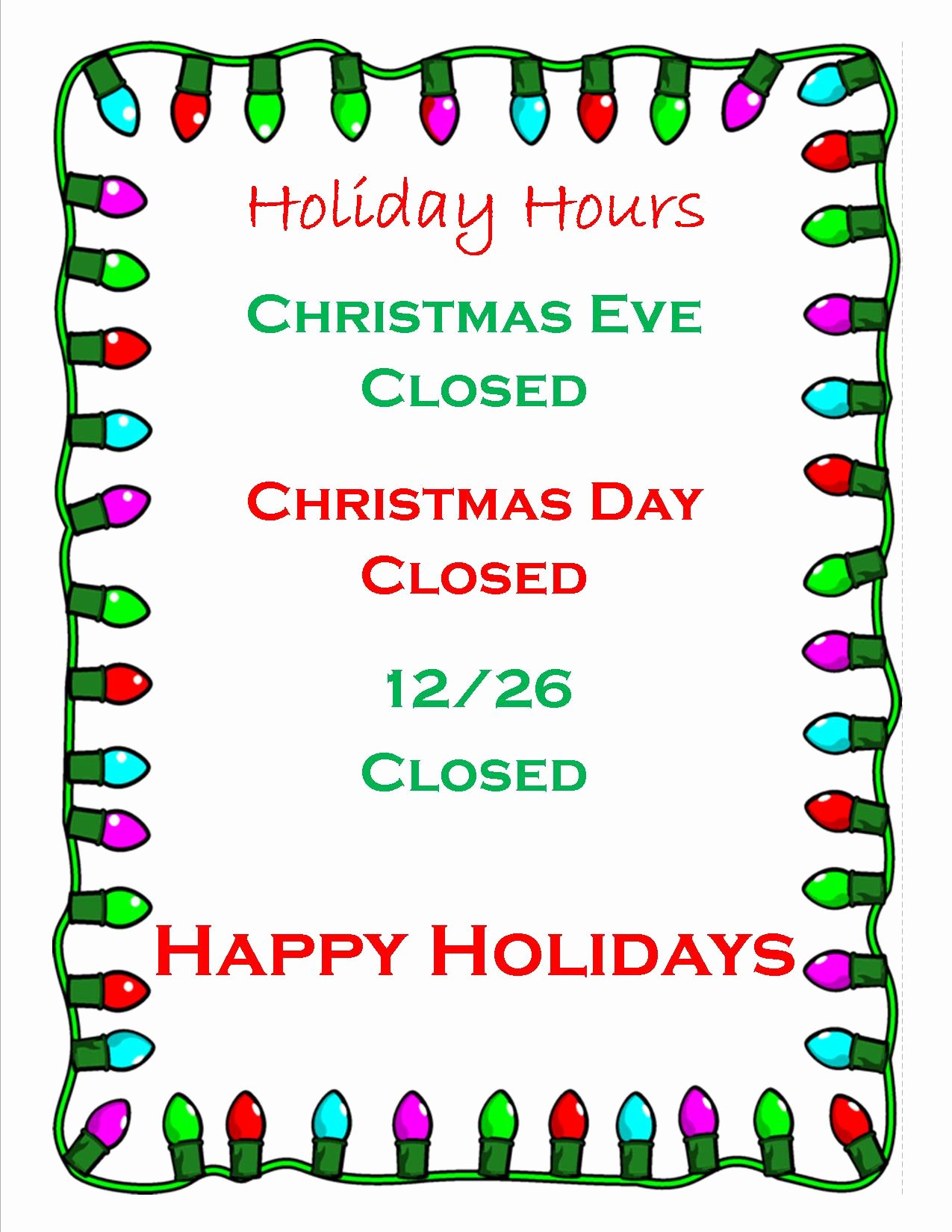 Holiday Closed Sign Template Beautiful Business Fice Closed for Holidays Keizer Fire District