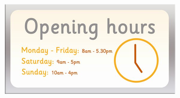 Holiday Hours Sign Template Beautiful Opening Hours Sign