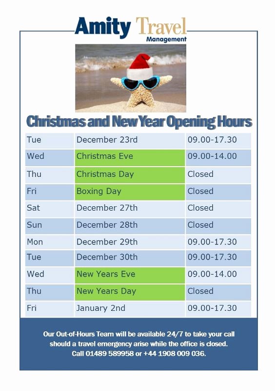 Holiday Hours Sign Template New the Amity Blog Our Holiday Opening Hours