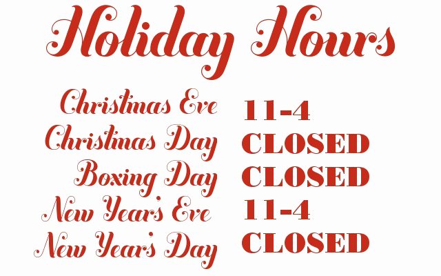 Holiday Hours Sign Template Unique Russet and Empire Holiday Hours