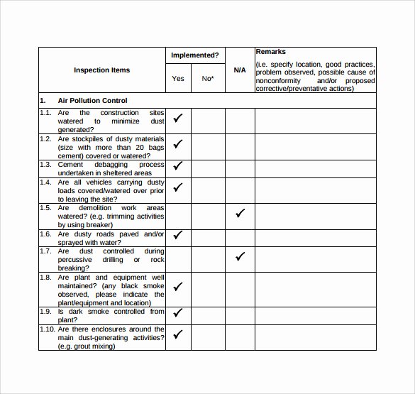 Home Building Checklist Template Best Of Sample Inspection Checklist 18 Documents In Pdf Word