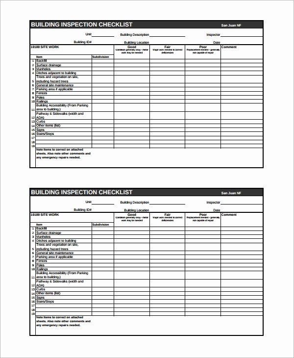 Home Building Checklist Template Lovely 15 Sample Home Inspection Checklist Templates