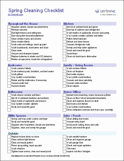 Home Building Checklist Template Luxury Cleaning Schedule Template Printable House Cleaning