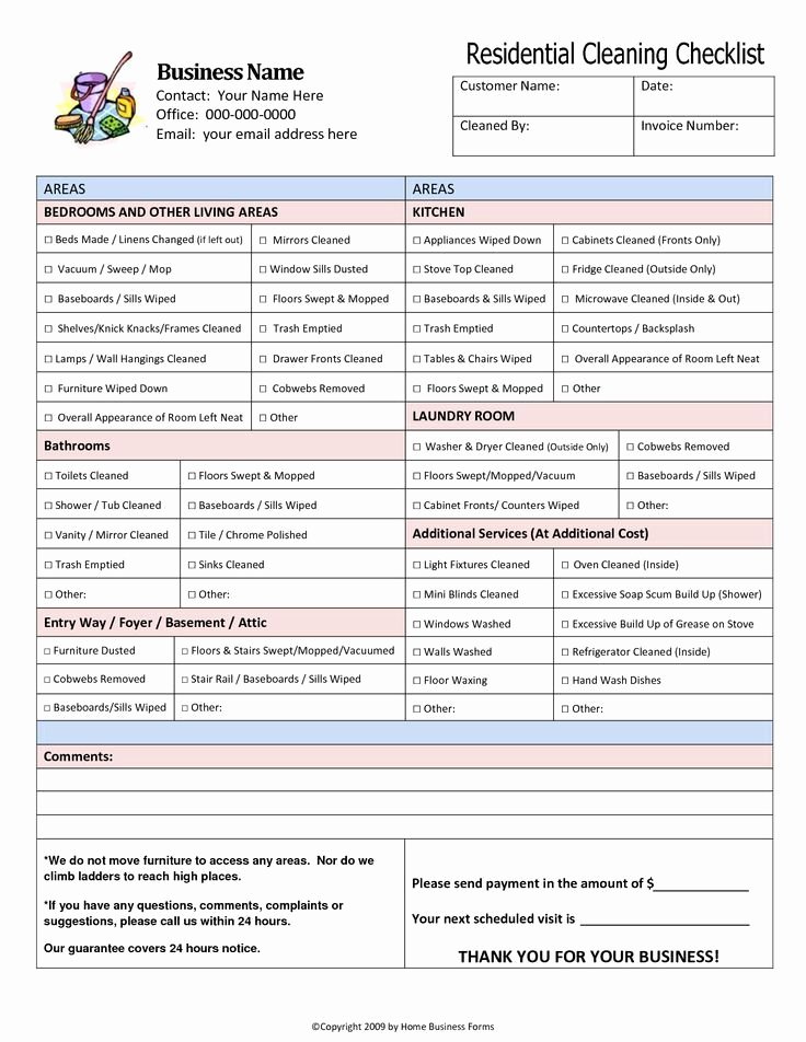 Home Building Checklist Template New Residential House Cleaning Checklist Bud