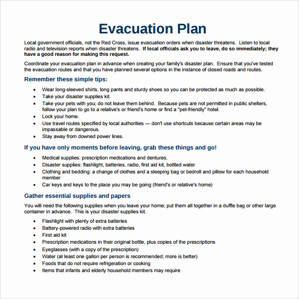 Home Evacuation Plan Template Unique Sample Evacuation Plan Template 9 Free Documents In Pdf