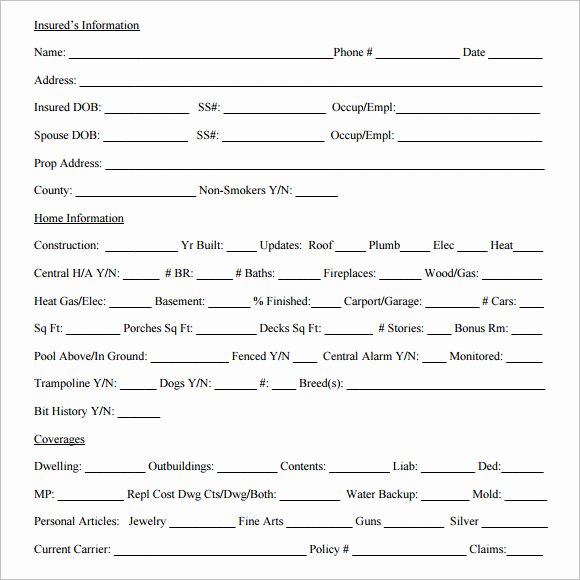 Home Insurance Quote Sheet Awesome Sample Quote Sheet 10 Examples format