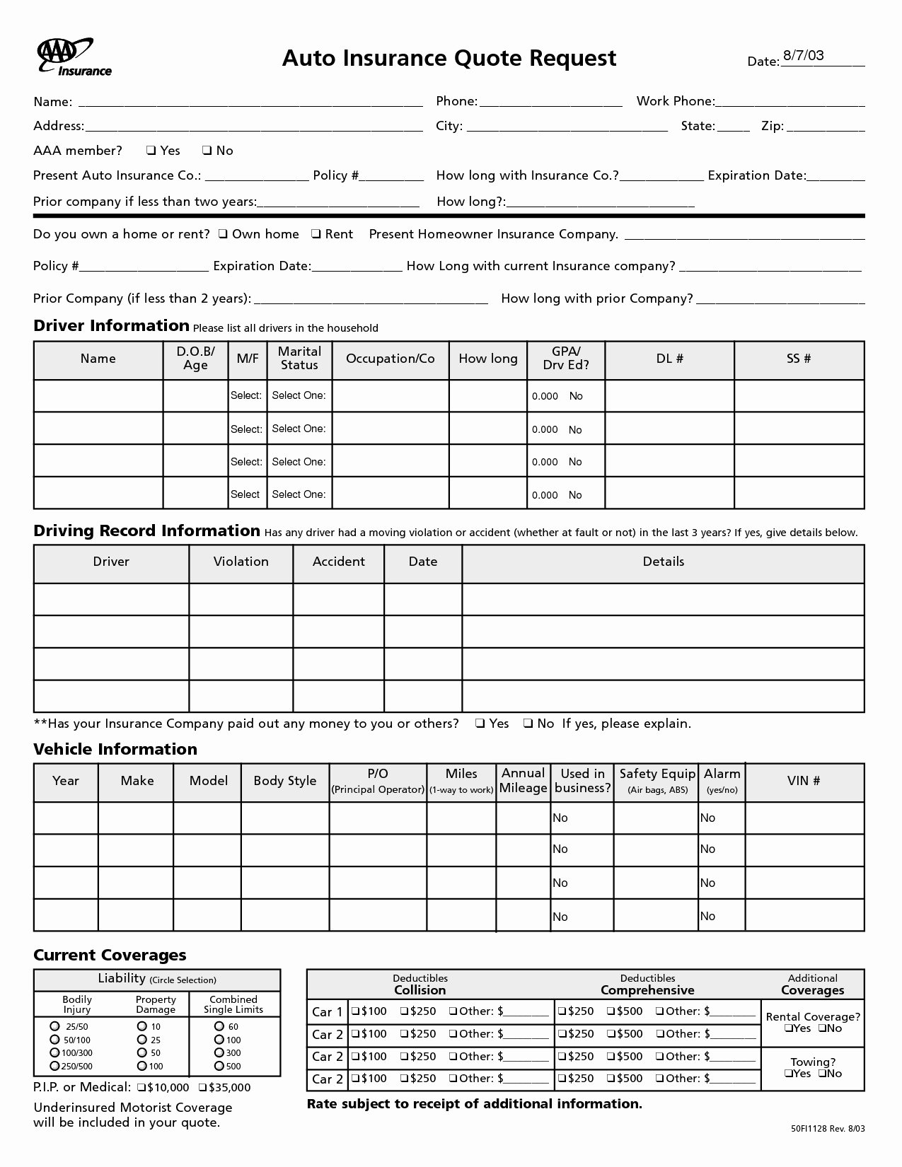 Home Insurance Quote Sheet Elegant All Quote Templates Archives
