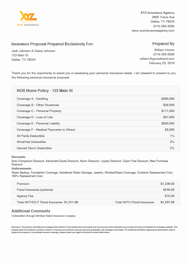 Home Insurance Quote Sheet Elegant Example Insurance Quote Templates Custom Quote form