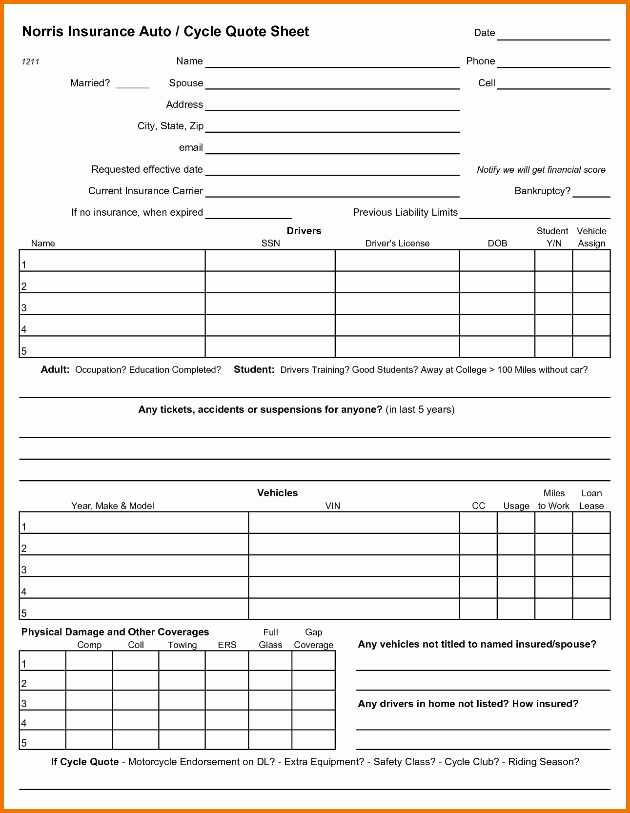 Home Insurance Quote Sheet Elegant Fax Cover Sheet Template Free Printable 10 Fax Letter