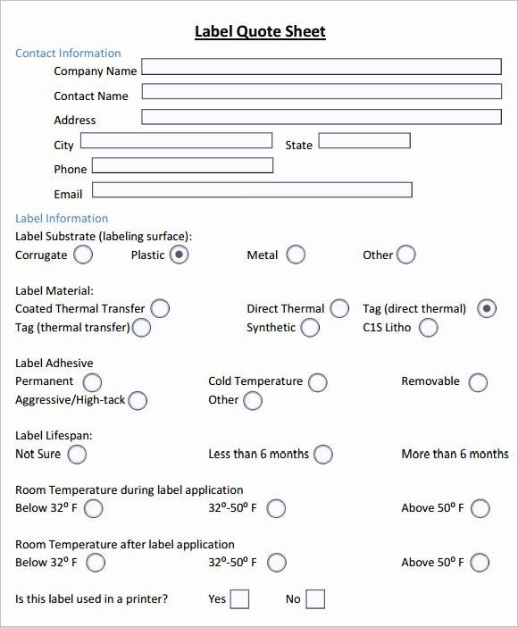 Home Insurance Quote Sheet Unique Sample Quote Sheet 10 Examples format