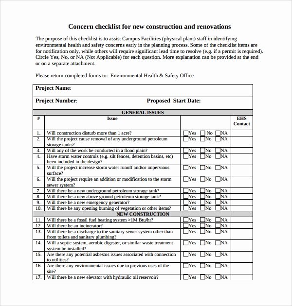 Home Renovation Checklist Template Elegant 10 Renovation Checklist Templates to Download