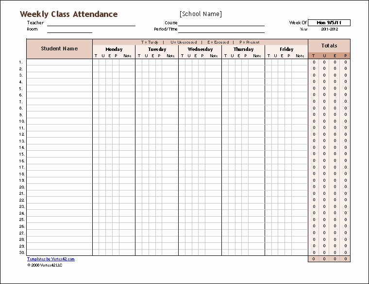 Homeschool attendance Record Excel Awesome Employee Daily attendance Record Template Templates