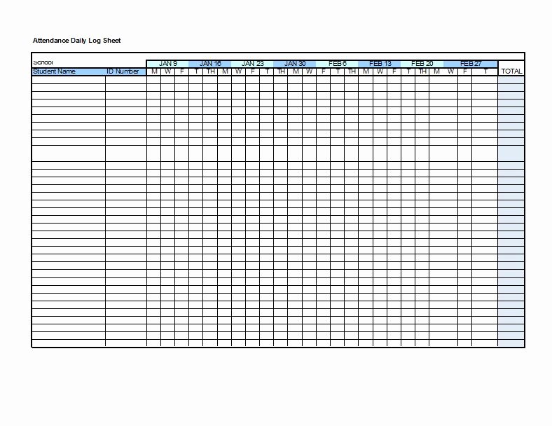 Homeschool attendance Record Excel Beautiful attendance Sheet Template 12 Free Word Excel Pdf