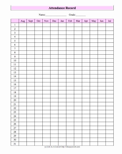 Homeschool attendance Record Excel Elegant 25 Best Ideas About attendance Sheets On Pinterest