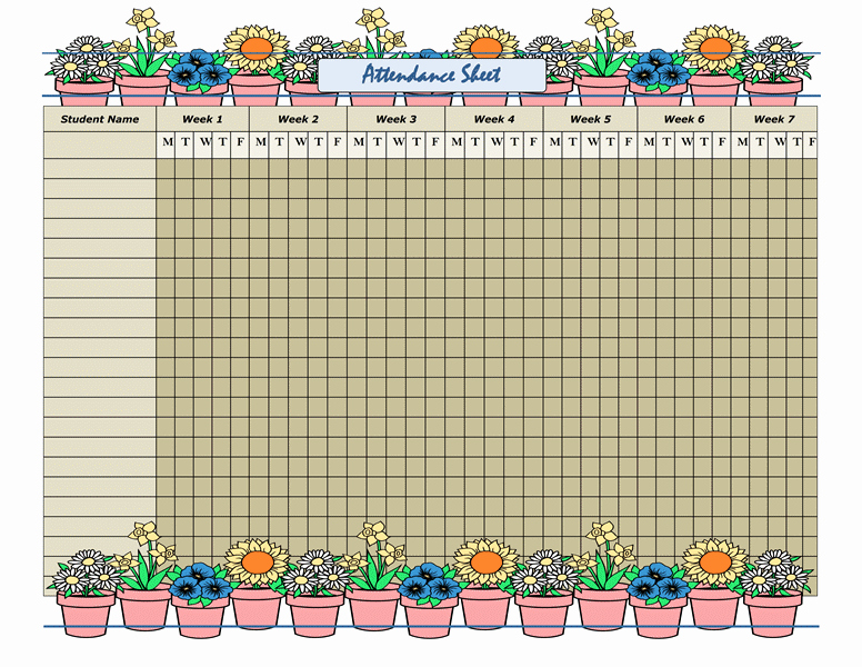 Homeschool attendance Record Excel Fresh attendance Sheet Templates Fice