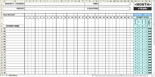 Homeschool attendance Record Excel Inspirational Sunday School attendance Charts