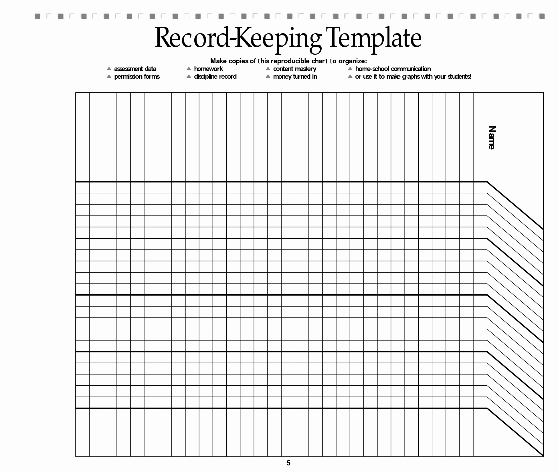 Homeschool Grading Template Awesome Free Printable Record Keeping forms