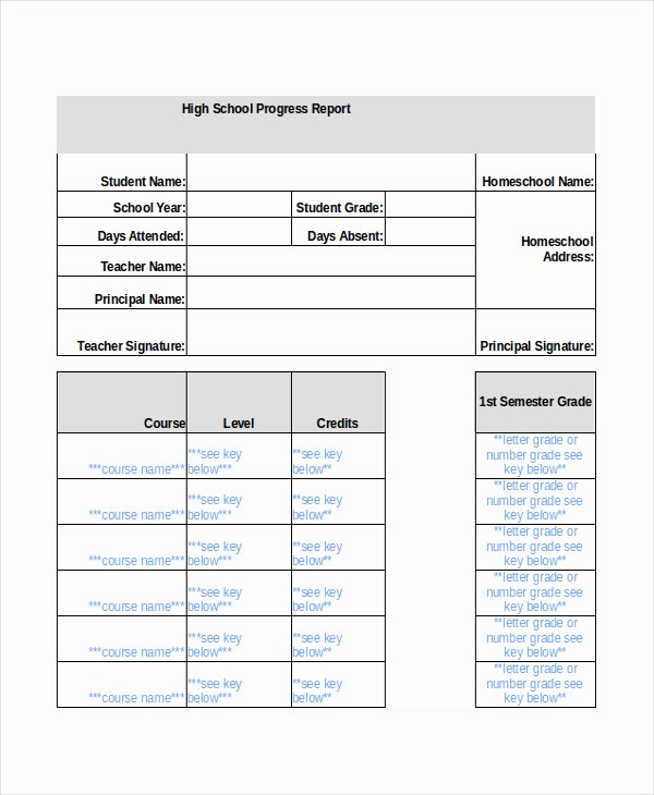 Homeschool Grading Template Best Of Blank 7 Printable Report Card Template Excel Pdf source