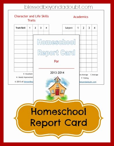 Homeschool Grading Template Best Of Free Homeschool Report Card form Blessed Beyond A Doubt