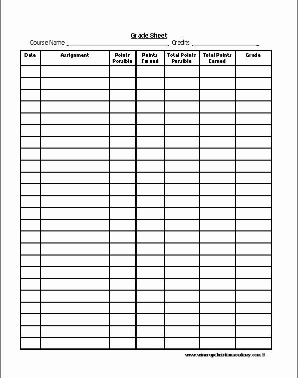 Homeschool Grading Template Elegant Student Grade Tracker