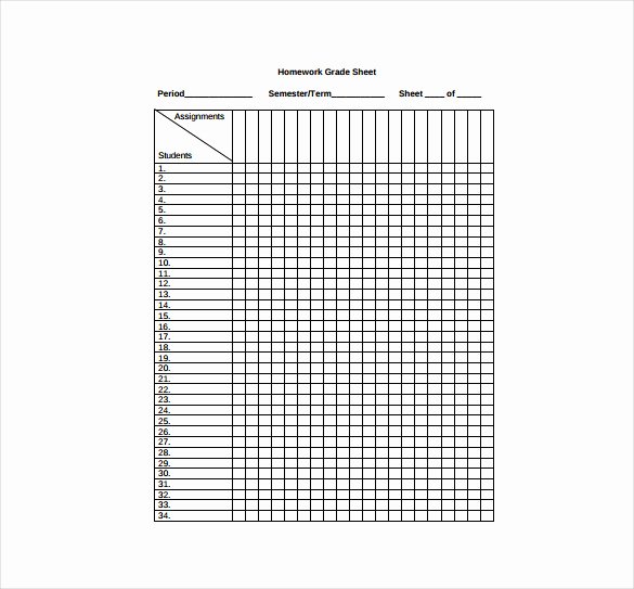 Homeschool Grading Template New Grade Sheet Template 32 Free Word Excel Pdf Documents