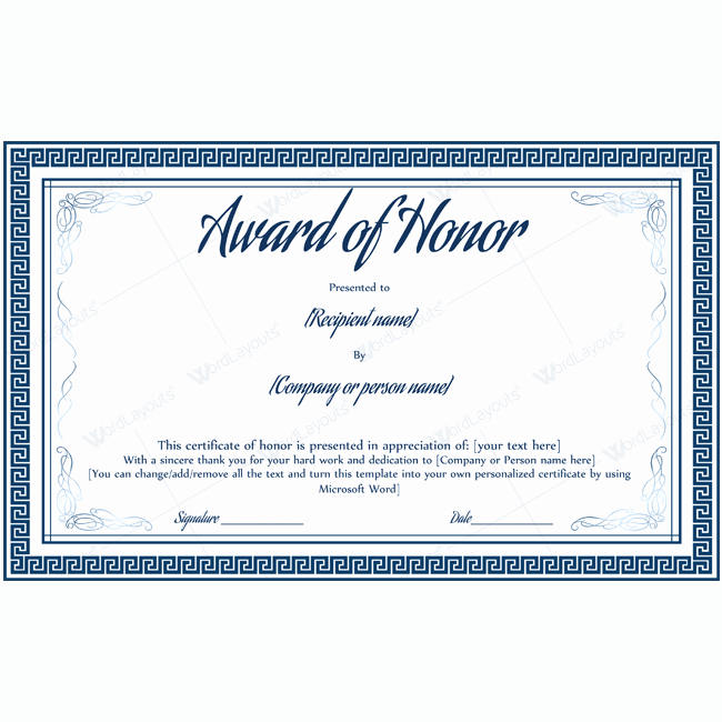 Honorary Certificate Template Awesome 16 Of Honorary Award Certificate Template